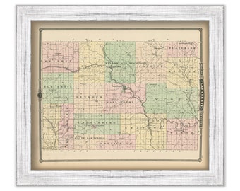 LAFAYETTE COUNTY, Wisconsin 1878 Map, Replica or Genuine Original