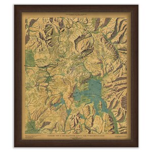 YELLOWSTONE NATIONAL PARK, Wyoming - 1915 Geological Survey Map