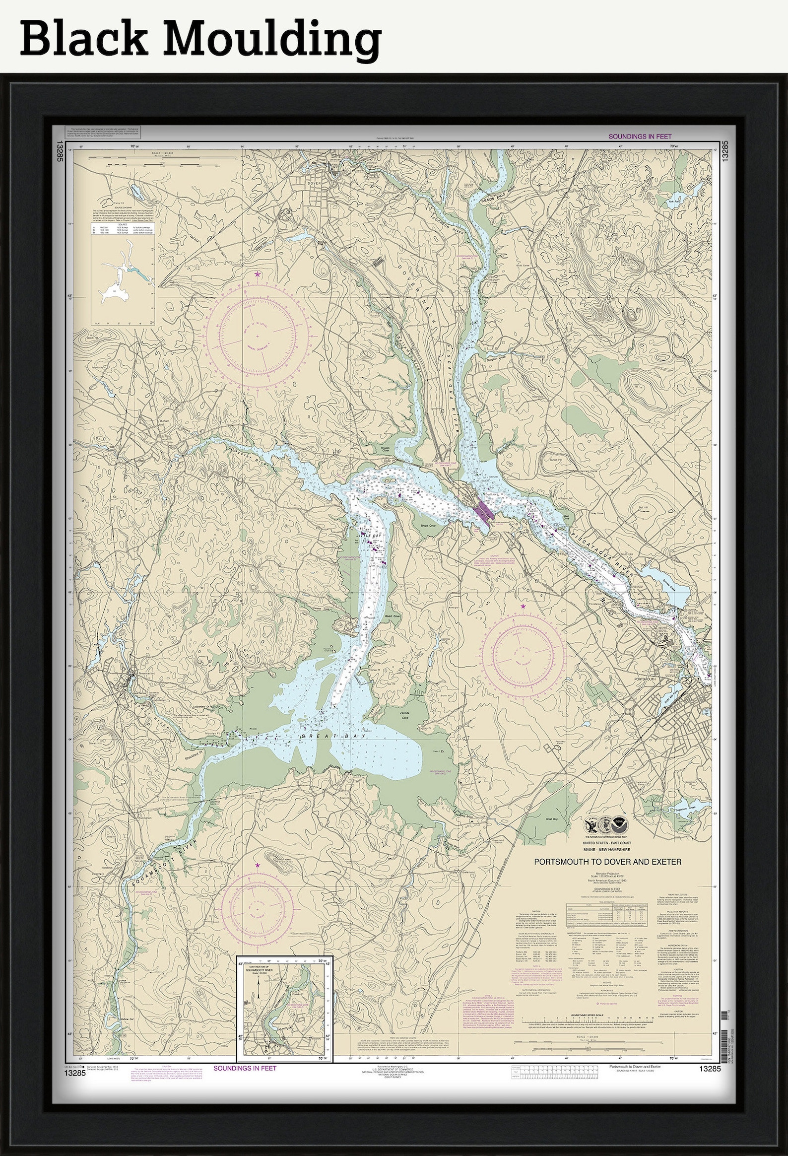 PORTSMOUTH to DOVER and EXETER, New Hampshire Nautical Chart 2013 Etsy