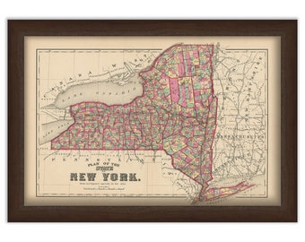 STATE of NEW YORK 1872 Map