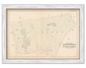 BOSTON 1895 Map, The Common and Public Garden, Plate 32
