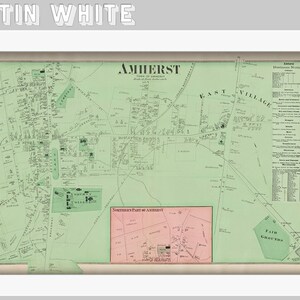 Village of AMHERST, Massachusetts 1873 Map - Etsy
