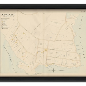 NEWPORT, Rhode Island 1893 Map-Plate F