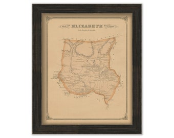 ELIZABETH, Pennsylvania 1875 Map - Replica or GENUINE ORIGINAL