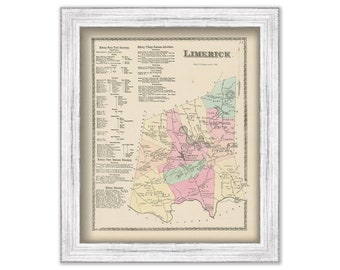 Town of LIMERICK, Maine 1872 Map