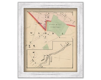 Sawyers Mills, New Hampshire 1871 Map, Replica or GENUINE ORIGINAL