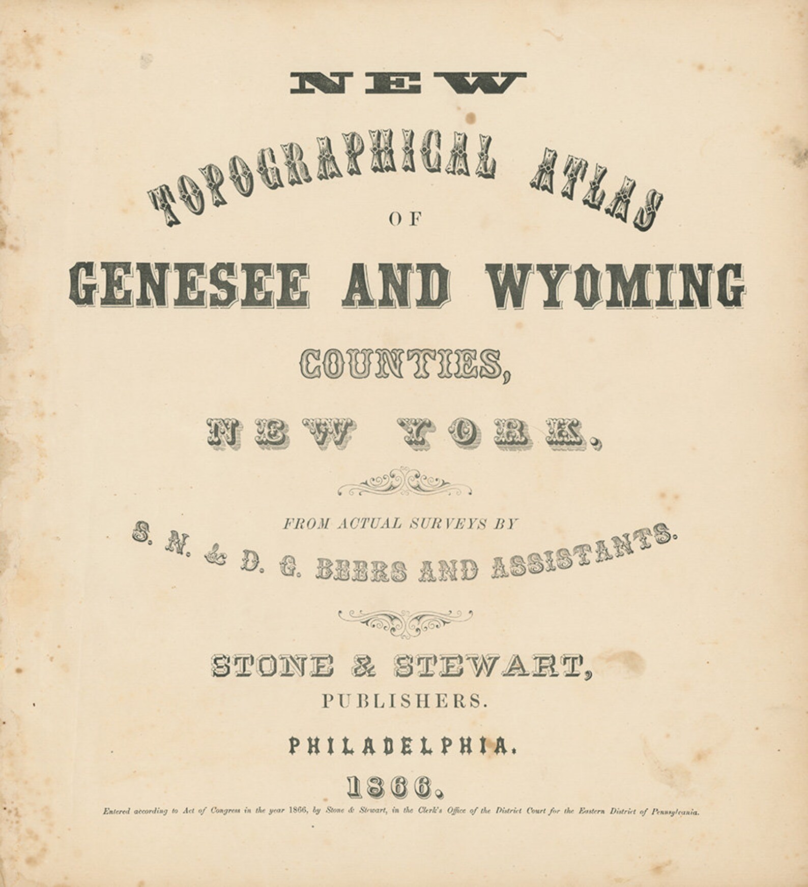 Town and Villages of STAFFORD Genesee County New York 1866 Etsy
