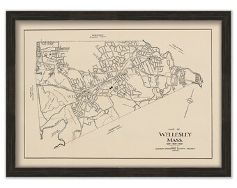 Wellesley, Massachusetts - Survey Map from 1940 - Reproduction