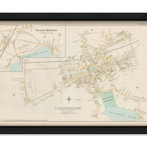 Village of FOXBOROUGH, Massachusetts 1888 Map
