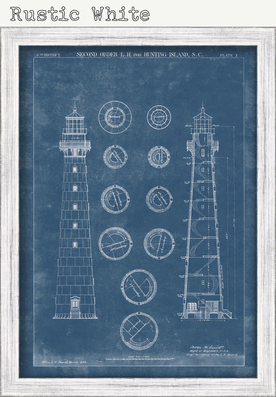 HUNTING ISLAND LIGHTHOUSE, South Carolina - Blueprint Drawing and Plan ...