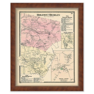 Towns of BOLTON and BERLIN, Massachusetts 1875 Maps