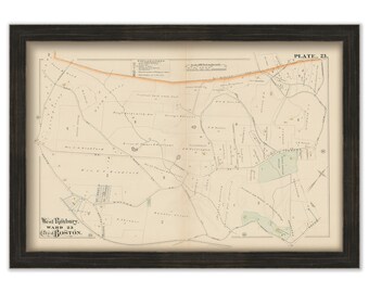 WEST ROXBURY, Boston, Massachusetts 1882 Map - Replica or Genuine ORIGINAL