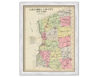 COLUMBIA County, New York 1912 Map, Replica or GENUINE ORIGINAL