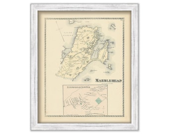 MARBLEHEAD, Massachusetts 1872 Map - Replica or Genuine ORIGINAL