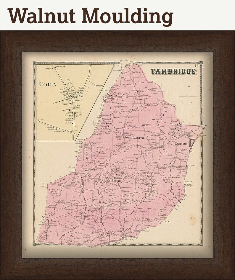 Town of CAMBRIDGE New York 1866 Map Etsy