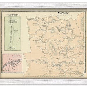 Town of Savoy, Massachusetts 1876 Map-Colored Reproduction
