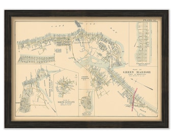 Green Harbor, Brant Rock and Fieldston, MARSHFIELD, Massachusetts -  1903 Map - Replica or Genuine Original