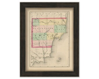 IOSCO COUNTY, Michigan 1873 Map - Replica or Genuine Original