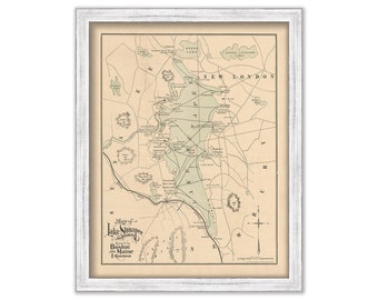 LAKE SUNAPEE, New Hampshire 1915 Map