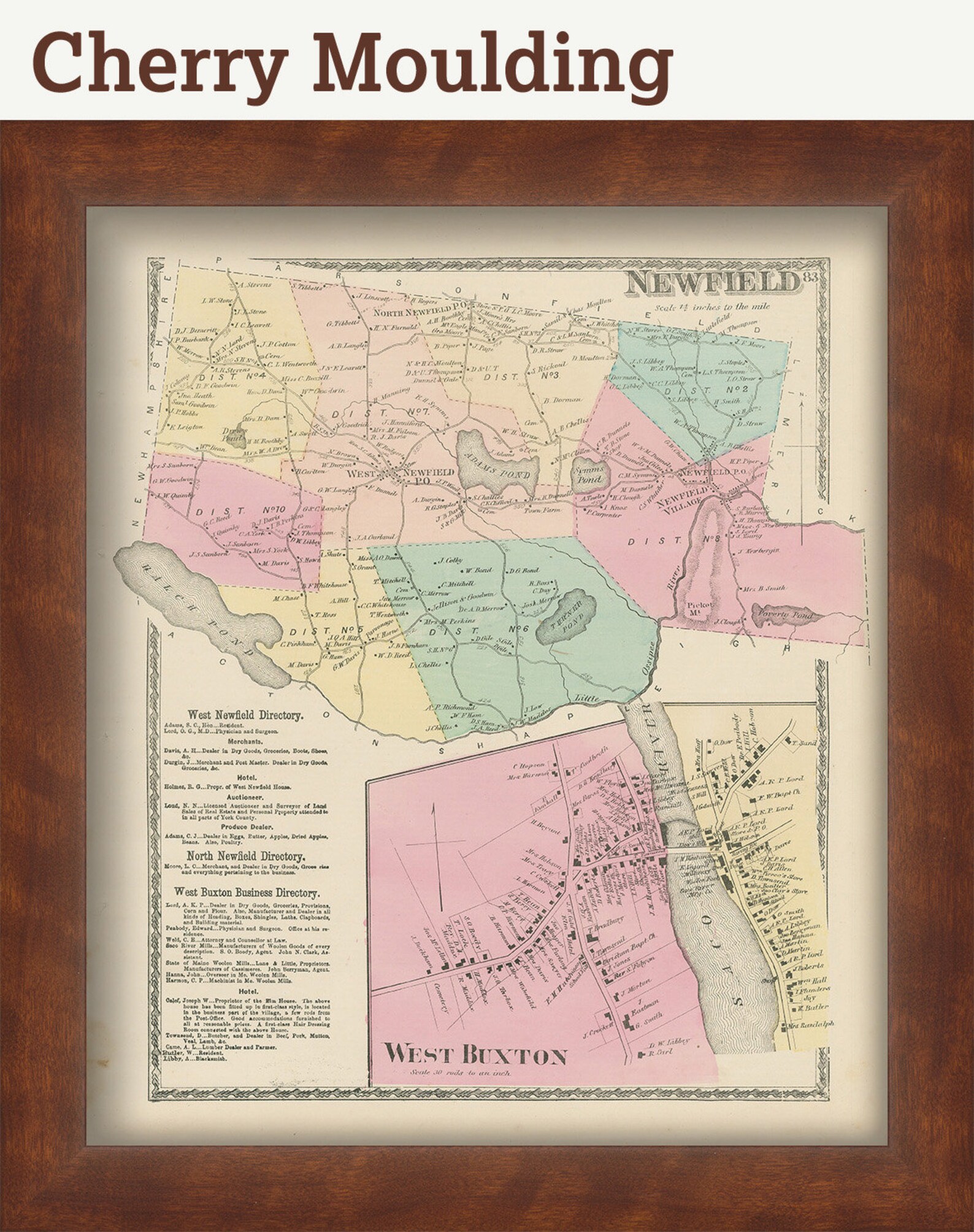 Town of NEWFIELD Maine 1872 Map Etsy
