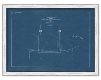 NANTUCKET LIGHTSHIP  - Blueprint Drawing and Plan of the Lightship 1855