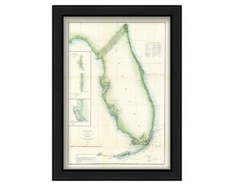 FLORIDA - Nautical Chart 1855