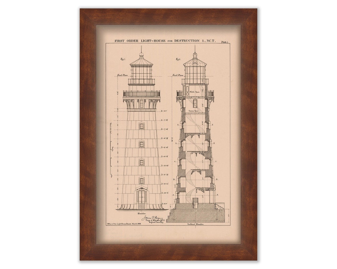 Destruction Island Lighthouse, Washington State - Architectural Drawing ...