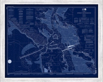 SAN FRANCISCO HARBOR, California - Nautical Chart Blueprint published in 2013