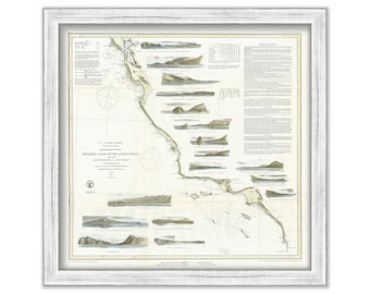 Western Coast of the United States - San Diego to San Francisco, California  -  1853 Nautical Chart