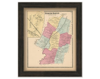 NORTH HAVEN, Connecticut, 1868 Map, Replica or Genuine Original