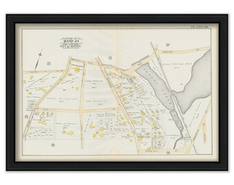 DORCHESTER, Massachusetts 1889 map, Plate 20 - Dorchester Bay  - Replica or GENUINE ORIGINAL
