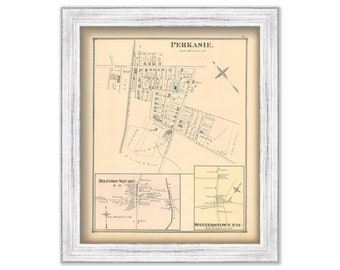 PERKASIE, SPINNERTOWN and MILFORD, Pennsylvania  - 1876 Map