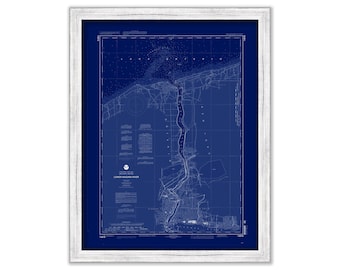 NIAGARA FALLS, New York - 2004 Nautical Chart Blueprint
