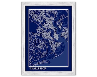 CHARLESTON, South Carolina  -  Minimalist Map Blueprint