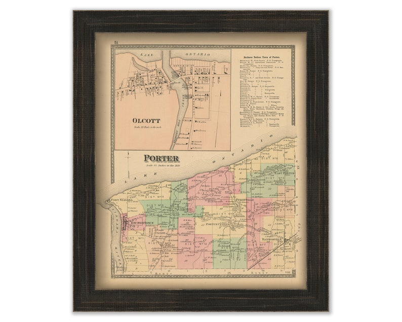 PORTER, New York 1875 Map, Replica or Genuine Original image 1