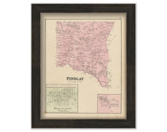 FINDLAY, Pennsylvania 1876 Map - Replica or Genuine ORIGINAL