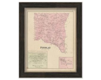 FINDLAY, Pennsylvania 1876 Map - Replica or Genuine ORIGINAL