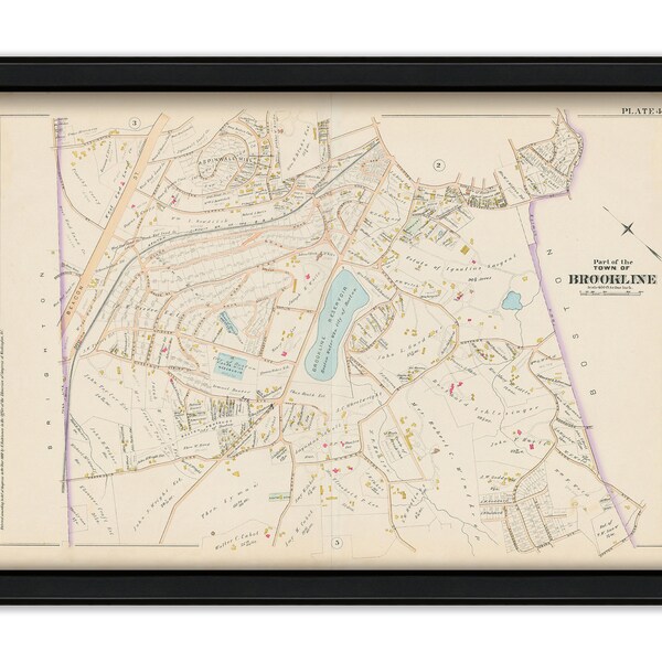 Brookline, Massachusetts 1888 Map