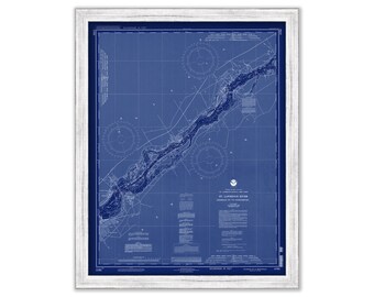 SAINT LAWRENCE RIVER, Leishman Point to Ogdensburg, New York  - 1993 Nautical Chart Blueprint