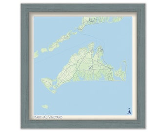 MARTHA'S VINEYARD, Massachusetts - Minimalist Map