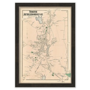 NORTH ATTLEBOROUGH, Massachusetts 1871 Map - Replica or Genuine ORIGINAL