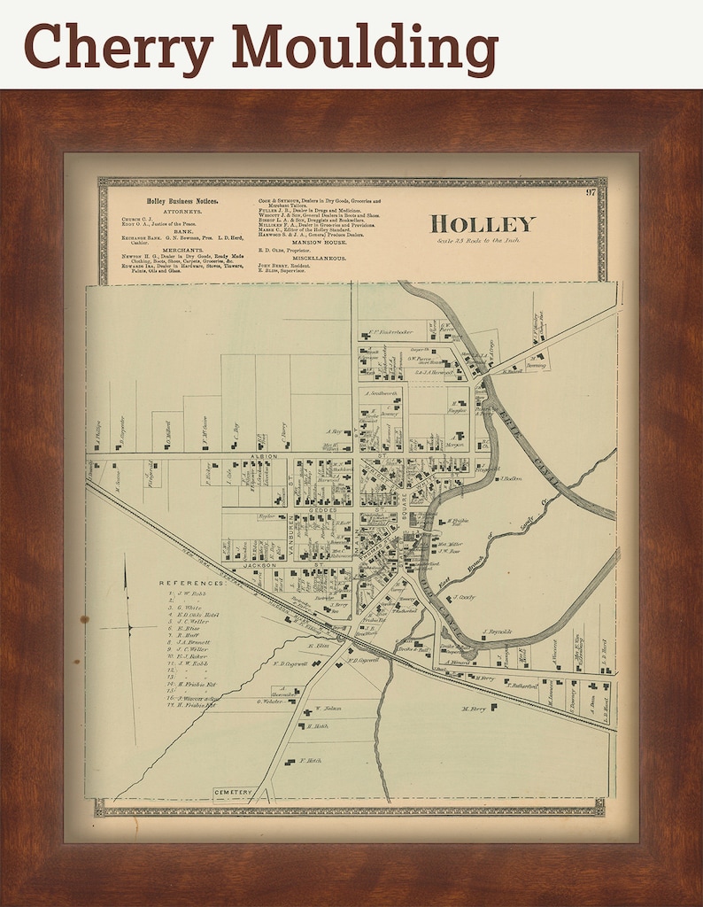 HOLLEY New York 1875 Map Replica or Genuine Original Etsy