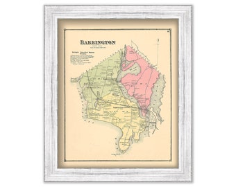 BARRINGTON, Rhode Island 1870 Map - Replica or Genuine ORIGINAL