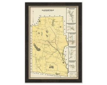 SANDERSFIELD, Massachusetts 1904 Map - Replica or Genuine ORIGINAL