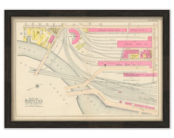 BOSTON 1902 Map, Plate 13, South Station
