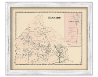 DANVERS, Massachusetts 1872 Map - Replica or Genuine ORIGINAL