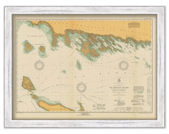 MACKINAC ISLAND, Michigan - Nautical Chart published in 1927 by the United States Coast Survey