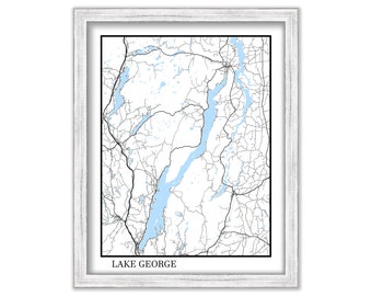 LAKE GEORGE, New York - Contemporary Map Poster