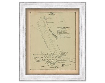 Vermont Copper Mining Company, VERSHIRE, Vermont 1877 Map - Replica or Genuine ORIGINAL