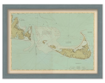 Map of Nantucket and Eastern part of Martha's Vineyard - J.F.W. Des Barres 1776 - Colored Version - Traditional Colors